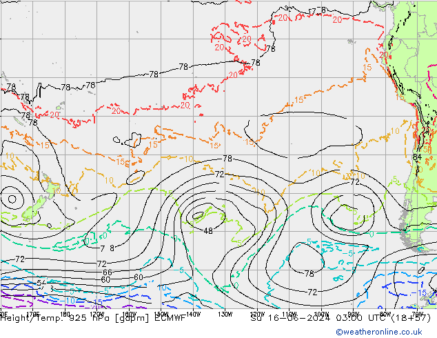 Height/Temp. 925 гПа ECMWF Вс 16.06.2024 03 UTC