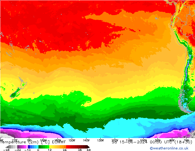 Temperature (2m) ECMWF So 15.06.2024 00 UTC