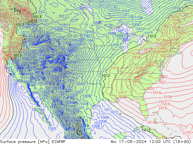 Yer basıncı ECMWF Pzt 17.06.2024 12 UTC