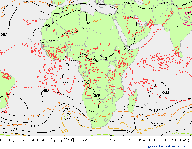 Z500/Rain (+SLP)/Z850 ECMWF dim 16.06.2024 00 UTC