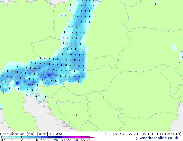 Z500/Rain (+SLP)/Z850 ECMWF  16.06.2024 00 UTC