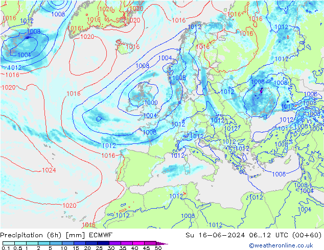 Z500/Rain (+SLP)/Z850 ECMWF Su 16.06.2024 12 UTC