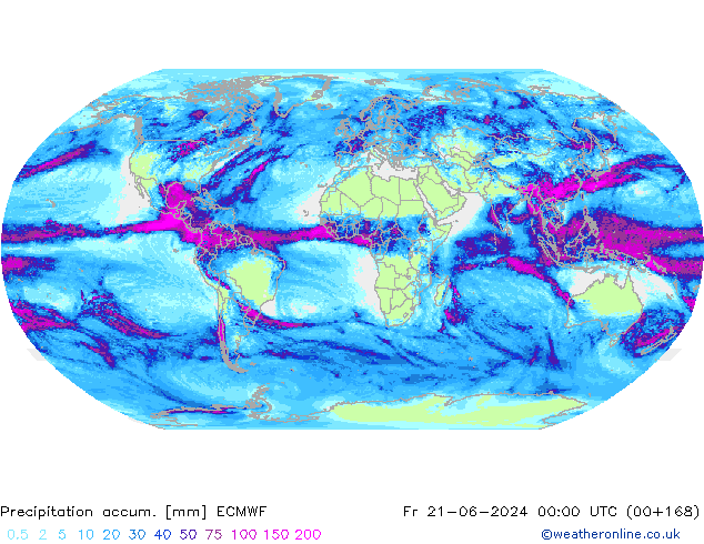 Toplam Yağış ECMWF Cu 21.06.2024 00 UTC