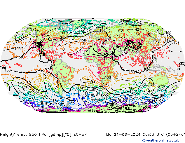 Height/Temp. 850 hPa ECMWF Mo 24.06.2024 00 UTC