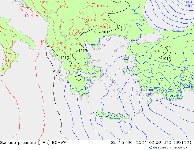 Luchtdruk (Grond) ECMWF za 15.06.2024 03 UTC