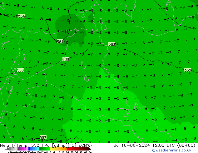 Z500/Rain (+SLP)/Z850 ECMWF dom 16.06.2024 12 UTC