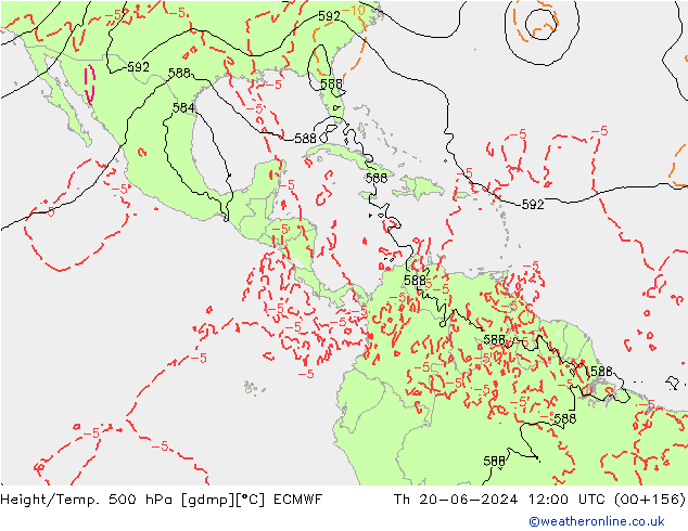 Z500/Yağmur (+YB)/Z850 ECMWF Per 20.06.2024 12 UTC