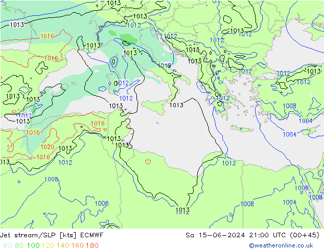 Courant-jet ECMWF sam 15.06.2024 21 UTC