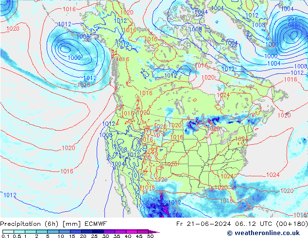 Z500/Rain (+SLP)/Z850 ECMWF Fr 21.06.2024 12 UTC