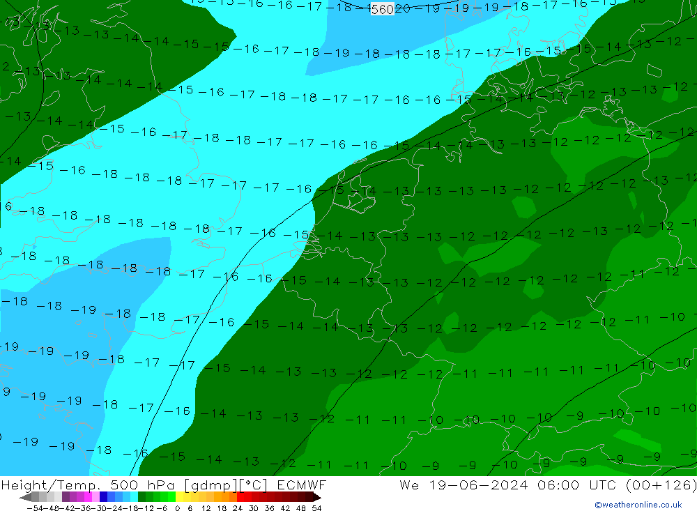 Z500/Rain (+SLP)/Z850 ECMWF  19.06.2024 06 UTC