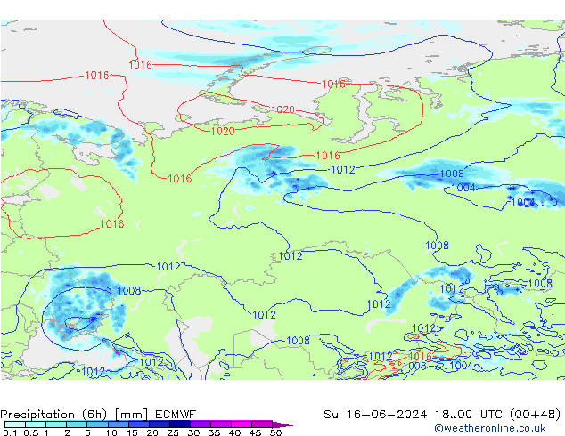 Z500/Rain (+SLP)/Z850 ECMWF dom 16.06.2024 00 UTC