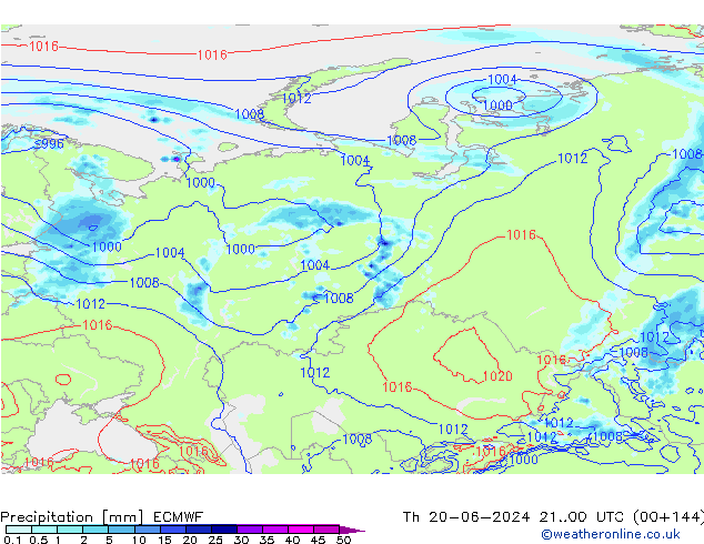 Precipitazione ECMWF gio 20.06.2024 00 UTC