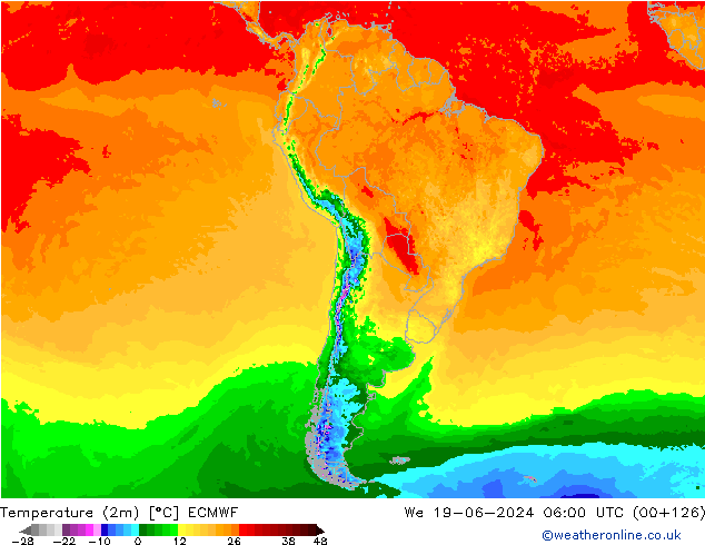 карта температуры ECMWF ср 19.06.2024 06 UTC