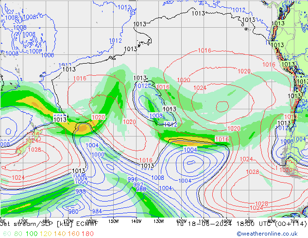 Polarjet/Bodendruck ECMWF Di 18.06.2024 18 UTC