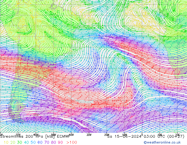 Streamlines 200 hPa ECMWF Sa 15.06.2024 03 UTC