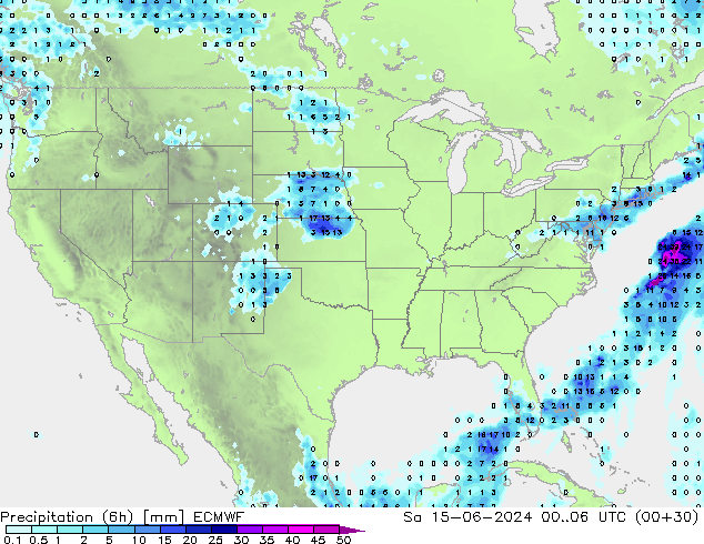 Z500/Rain (+SLP)/Z850 ECMWF sam 15.06.2024 06 UTC