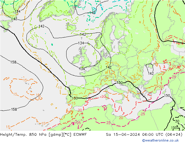 Z500/Rain (+SLP)/Z850 ECMWF Sa 15.06.2024 06 UTC