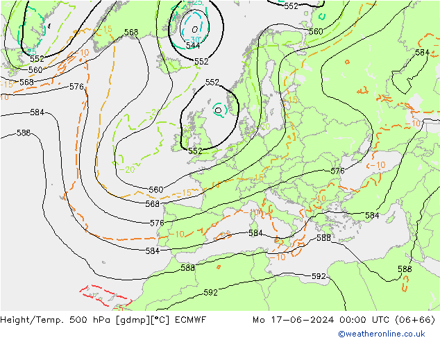 Z500/Rain (+SLP)/Z850 ECMWF  17.06.2024 00 UTC