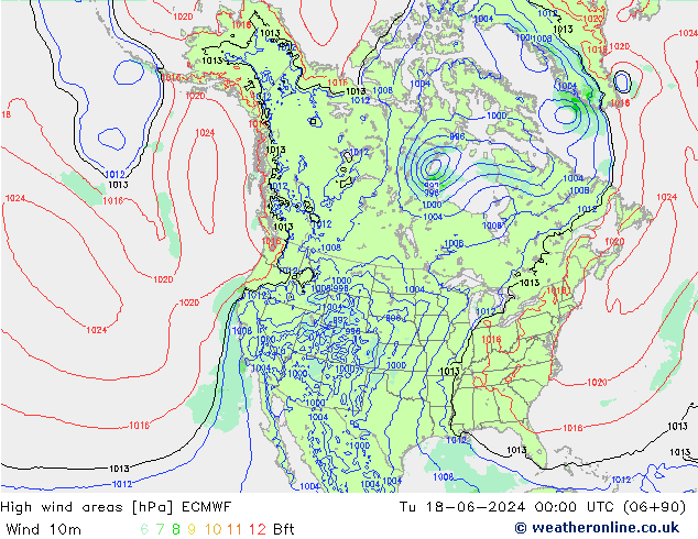 High wind areas ECMWF mar 18.06.2024 00 UTC