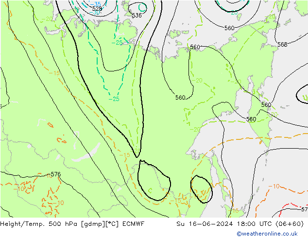 Z500/Rain (+SLP)/Z850 ECMWF dim 16.06.2024 18 UTC