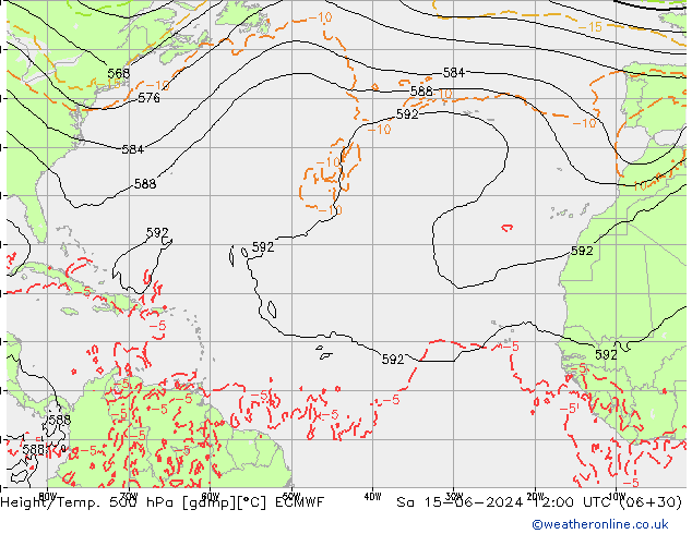 Z500/Rain (+SLP)/Z850 ECMWF  15.06.2024 12 UTC