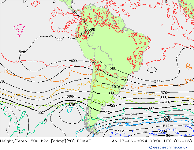 Z500/Rain (+SLP)/Z850 ECMWF пн 17.06.2024 00 UTC