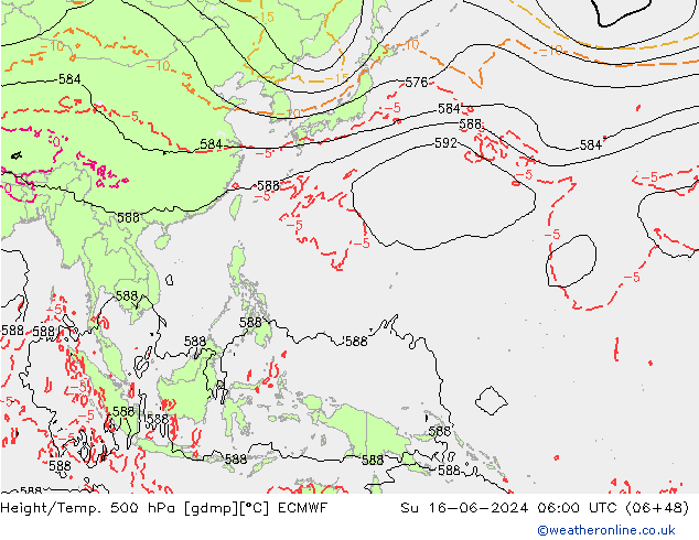 Z500/Rain (+SLP)/Z850 ECMWF Ne 16.06.2024 06 UTC