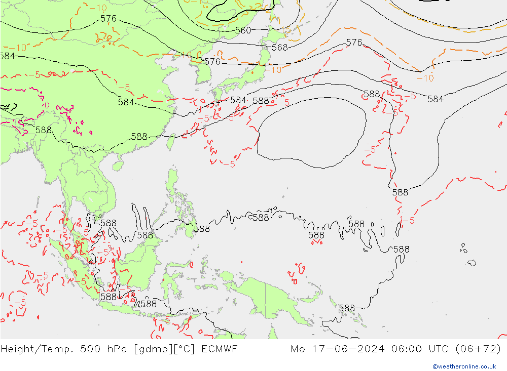 Z500/Rain (+SLP)/Z850 ECMWF Seg 17.06.2024 06 UTC