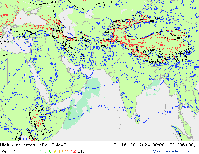 High wind areas ECMWF mar 18.06.2024 00 UTC