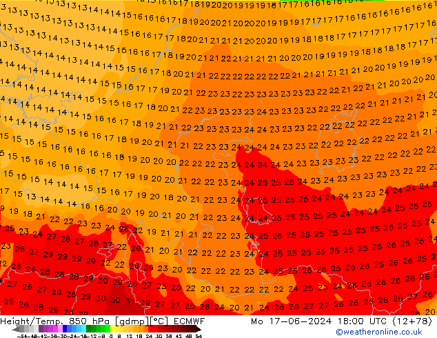 Z500/Rain (+SLP)/Z850 ECMWF lun 17.06.2024 18 UTC