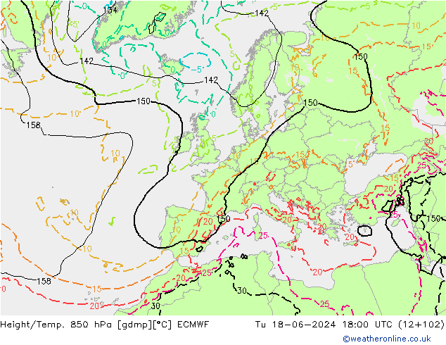 Z500/Rain (+SLP)/Z850 ECMWF mar 18.06.2024 18 UTC