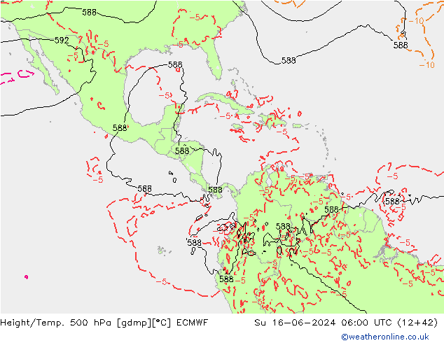 Height/Temp. 500 hPa ECMWF dom 16.06.2024 06 UTC