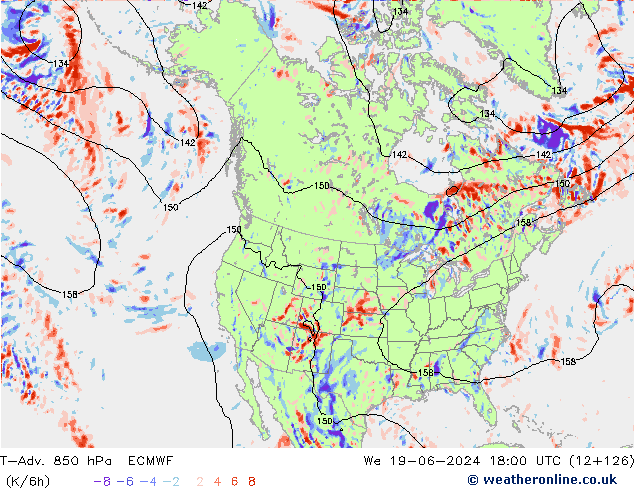 T-Adv. 850 hPa ECMWF Çar 19.06.2024 18 UTC