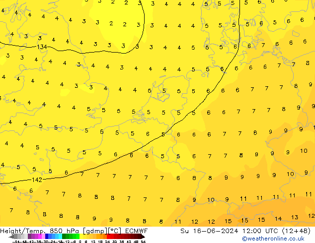 Z500/Regen(+SLP)/Z850 ECMWF zo 16.06.2024 12 UTC