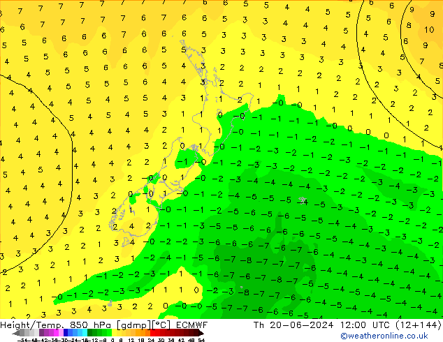 Z500/Rain (+SLP)/Z850 ECMWF gio 20.06.2024 12 UTC