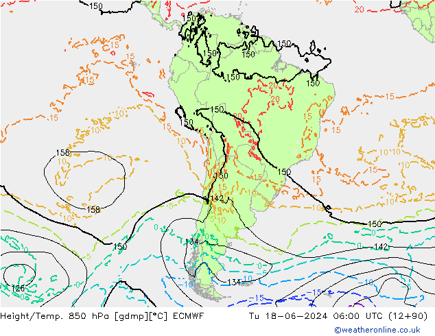 Z500/Rain (+SLP)/Z850 ECMWF  18.06.2024 06 UTC