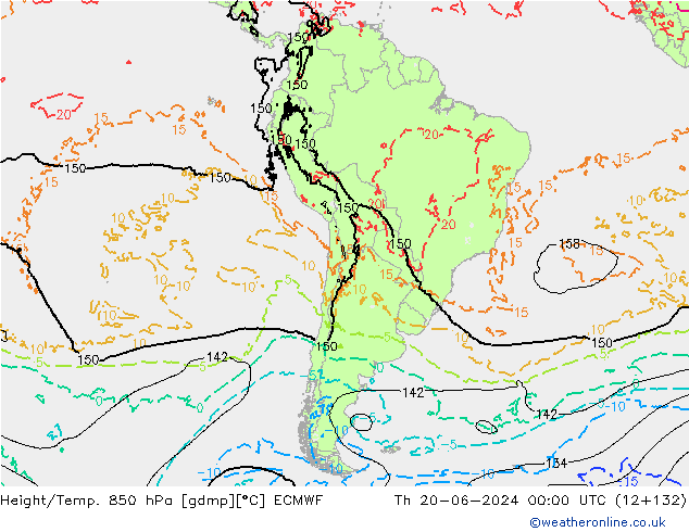 Z500/Rain (+SLP)/Z850 ECMWF Th 20.06.2024 00 UTC