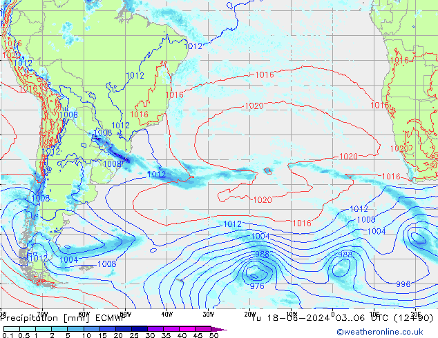 Precipitation ECMWF Tu 18.06.2024 06 UTC