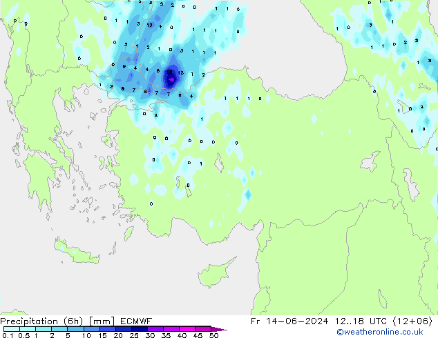Z500/Yağmur (+YB)/Z850 ECMWF Cu 14.06.2024 18 UTC