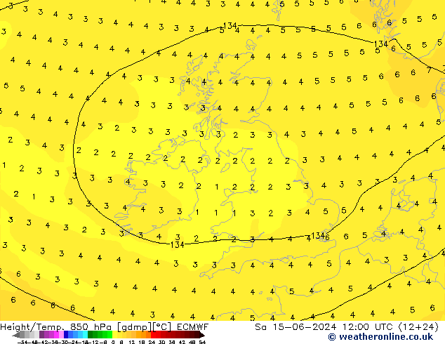 Z500/Rain (+SLP)/Z850 ECMWF So 15.06.2024 12 UTC