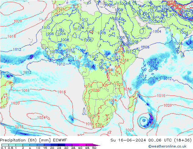 Z500/Rain (+SLP)/Z850 ECMWF Su 16.06.2024 06 UTC