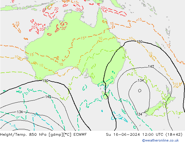 Z500/Rain (+SLP)/Z850 ECMWF Dom 16.06.2024 12 UTC