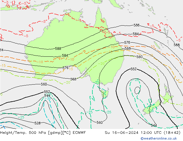 Z500/Rain (+SLP)/Z850 ECMWF Dom 16.06.2024 12 UTC