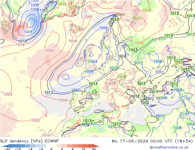 tendencja ECMWF pon. 17.06.2024 00 UTC