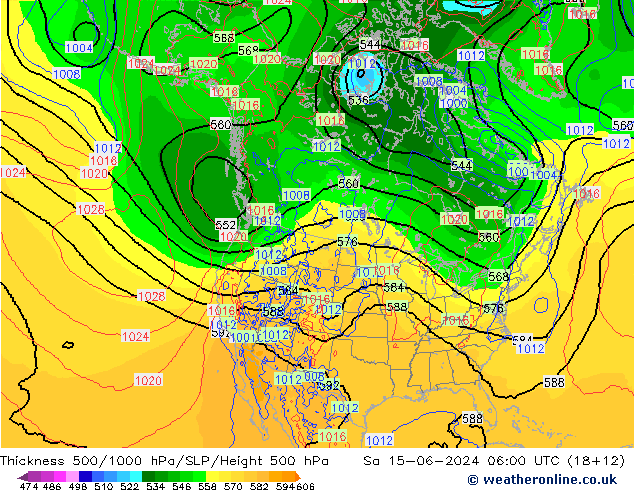 500-1000 hPa Kalınlığı ECMWF Cts 15.06.2024 06 UTC