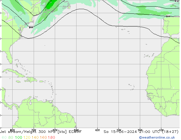 Straalstroom ECMWF za 15.06.2024 21 UTC