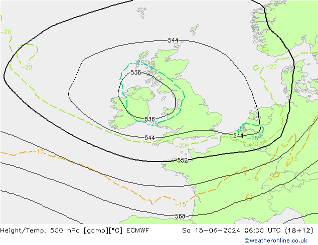 Z500/Rain (+SLP)/Z850 ECMWF so. 15.06.2024 06 UTC