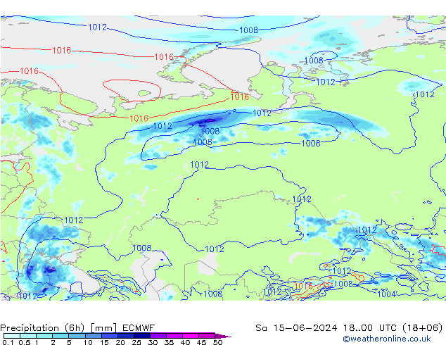 Z500/Regen(+SLP)/Z850 ECMWF za 15.06.2024 00 UTC