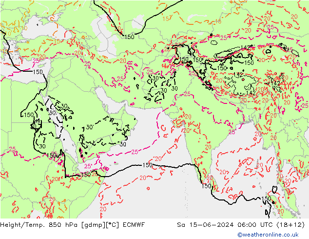 Z500/Regen(+SLP)/Z850 ECMWF za 15.06.2024 06 UTC