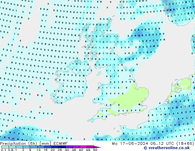 Z500/Rain (+SLP)/Z850 ECMWF  17.06.2024 12 UTC